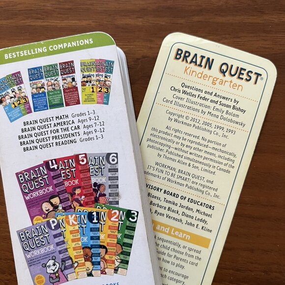 Brain Quest Learn Kindergarten Ages 4-6 Lot of 2 Quiz Deck Revised 4th Ed 2012 - Picture 2 of 13